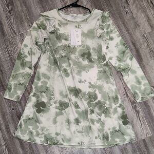 love, Fire Green Patterned Kids Dress